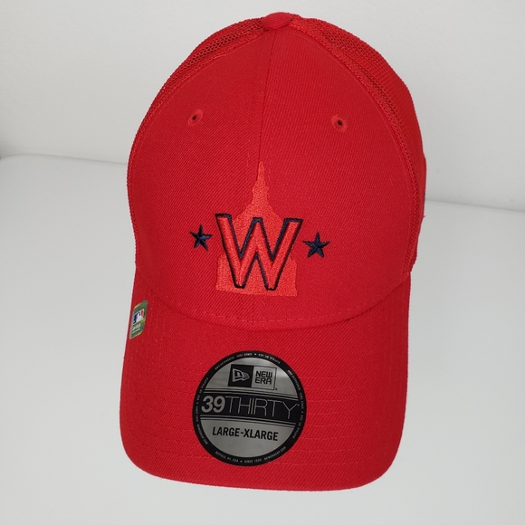 New Era Red Washington Nationals 2023 Batting Practice 39THIRTY Flex Hat L / XL - Picture 1 of 15